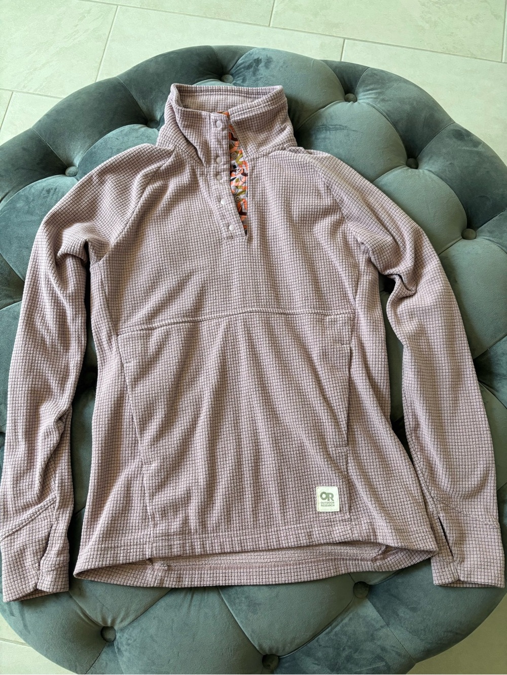 Outdoor Research Trail Mix Snap Pull Over Fleece Moth (Mauve with Pattern Trim)
